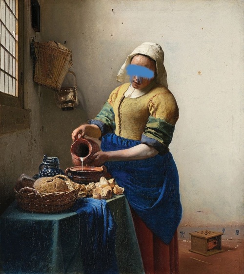 Het melkmeisje met verfvlek - Johannes Vermeer