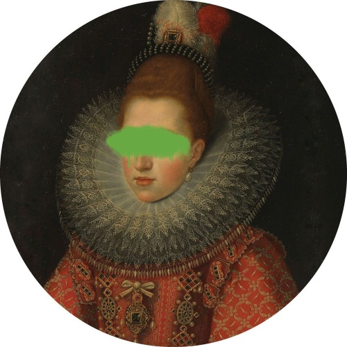 Margaretha van Oostenrijk met verfvlek - Muurcirkel